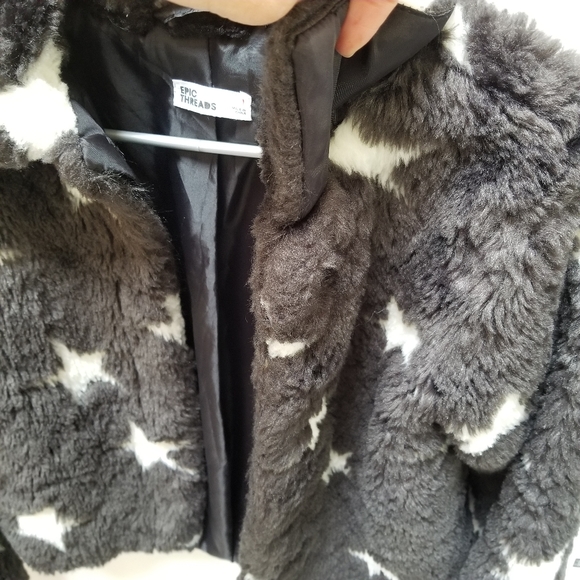 Macy's Kids Epic Threads Girls Black Faux Fur White Star … - Picture 8 of 17